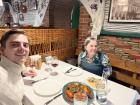 Dinner with my mom at a traditional restaurant in Chisinau 