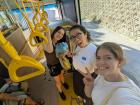 Riding the bus in Tamsui with my friends!