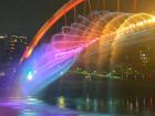 Here's the Rainbow Bridge, lit up for the Water Dance Festival!