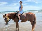 I went horseback riding on the beach. It was a fun experience!