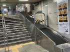 Suitcase conveyer belt in the subway
