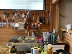A well-loved kitchen downstairs