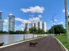 A Capybara crossing the road