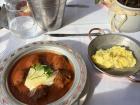 I ate meatballs with mashed potatoes in Mostar, a city in neighboring Bosnia and Herzegovina