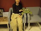 My friend Taylor with her frogs