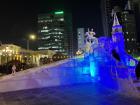 One of the ice slides near Sukhbaatar Square! This is not the big one at the square, but another small one nearby.