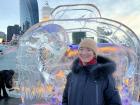 Tsagaan Sar, similar to Chinese Lunar New Year, is also centered around the 12 animal zodiacs. Here I am standing in front of the ram ice sculpture made for Tsagaan Sar!