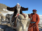 Riding a yak for the first time