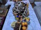 This was set up at six in the morning on the first day of Tsagaan Sar, lots of meat and dairy products, and if you look at the end, that’s ul boov