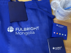 Fulbright merch we each received at our dorm on the first day of orientation