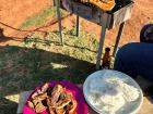 Having braai and papa at home with my host family