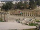 The flag of Jordan in the center of Jerash ancient city