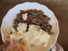 My school lunch is beans and cowunga (corn paste/porridge)