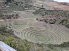 Inca agricultural spot where they tested what altitude and soil was best to grow certain plants.