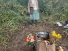 Host mother at her mother's grave