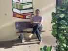 A mural I painted outside the library to get students excited for reading!