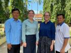 Peace Corps Country Director (F on right) came to visit my site and school. (School Director far left and Deputy School Director far right)