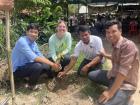 Planting donated trees with my counterparts
