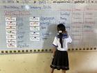 Student practicing the Days of the Week