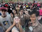 Baby powder getting rubbed on faces
