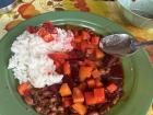 Rice and beans at school