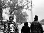 Some teenagers enjoying a Winter afternoon on the National Mall
