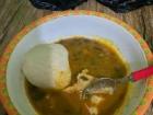 Banku and Groundnut Stew is a traditional dish in Ghana--I eat it every night for dinner!