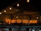 The restaurant, where the fish and chips were cooked, had a fun neon sign that says, “fry me to the moon” (inspired by the song “Fly Me to the Moon”)
