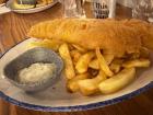 This is fish and chips, a famous English dish I tried while visiting Scotland