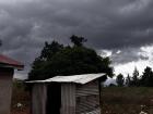 Dark clouds appear as a Ugandan storm rolls in