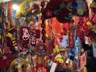 This is a photo from a Tet market, where decorations are being sold