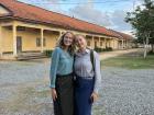 Women teachers in Cambodia wear sampots, or Cambodian skirts