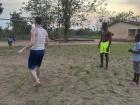 Me playing football with some village kids
