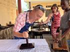 Batik is a global way of designing fabric, but here I'm learning how we do it Africa style!
