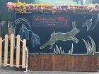 A cute little chalk sign advertising the Můstek market