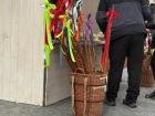 Here are some of the willow whips for sale at one of the Easter markets. They are always tied together with colorful ribbons, and those are sometimes given as gifts
