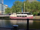 A boat restaurant I pass when I go to the harbor