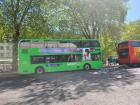 En electric, double-decker bus
