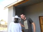 My host brother and I learning to keep bees together!