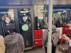 Sometimes the buses get super crowded. Lots of people take the bus in Rome!