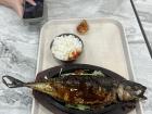 A saba fish, served whole