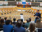 Attending a lecture inside the European Parliament's Hemicycle