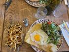 This is a galette, which is like a savory pancake with eggs and ham inside