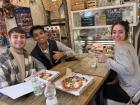 Our pizzas with my new friends, Zack, Jose, and Adina (left to right)