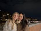 My friend, Allison, and me by the Arno River at night