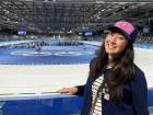 This is me at the Olympic speed skating venue for the men's 5000m event