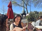 Eating lunch in the sun with friends 