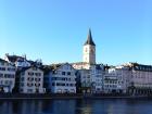 A big clock tower in Switzerland that shows the time