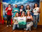 Posing with our bibs for the Chavin Trail trail race