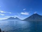Lake Atitlán with two volcanoes 